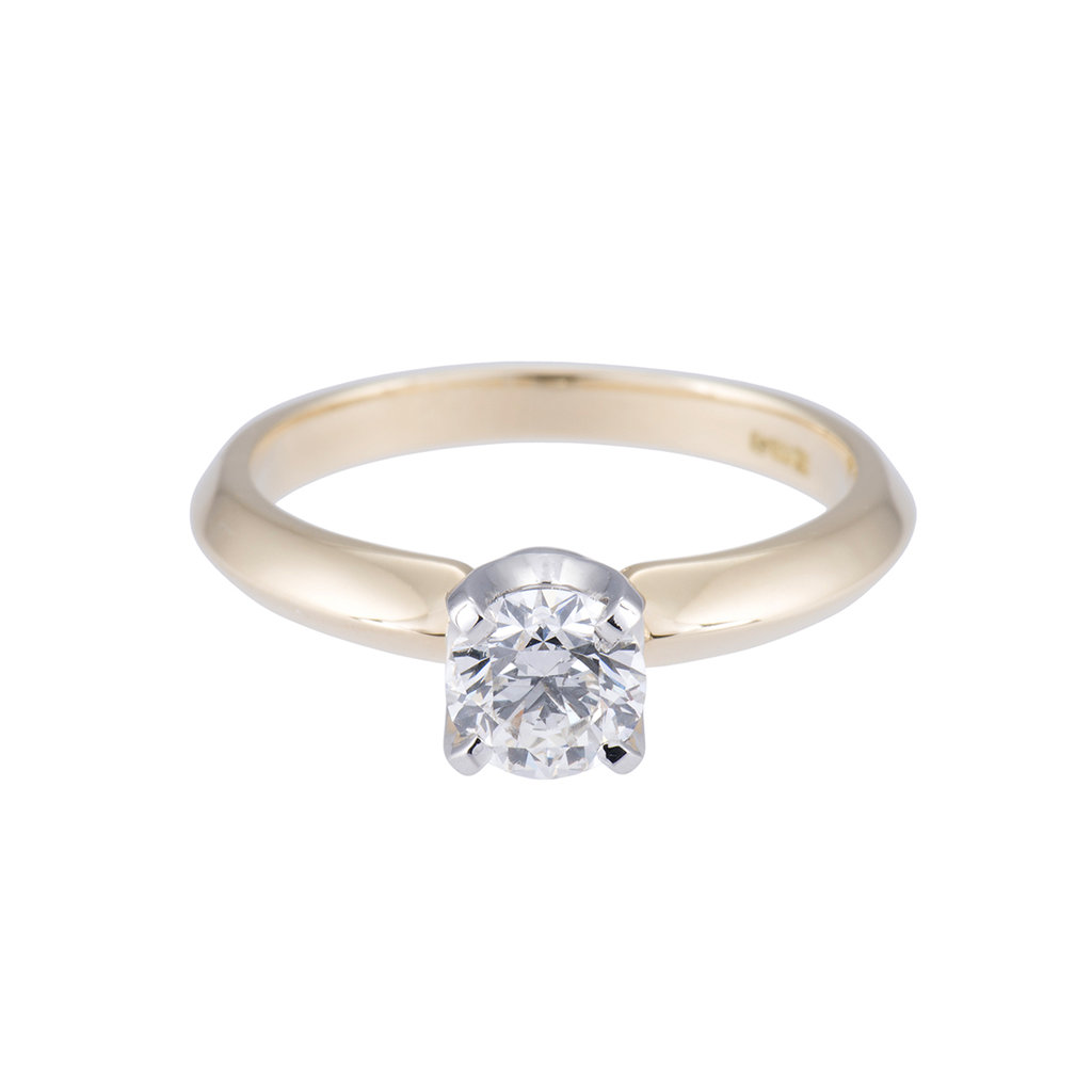 18ct yellow gold 0.75ct diamond solitaire ring