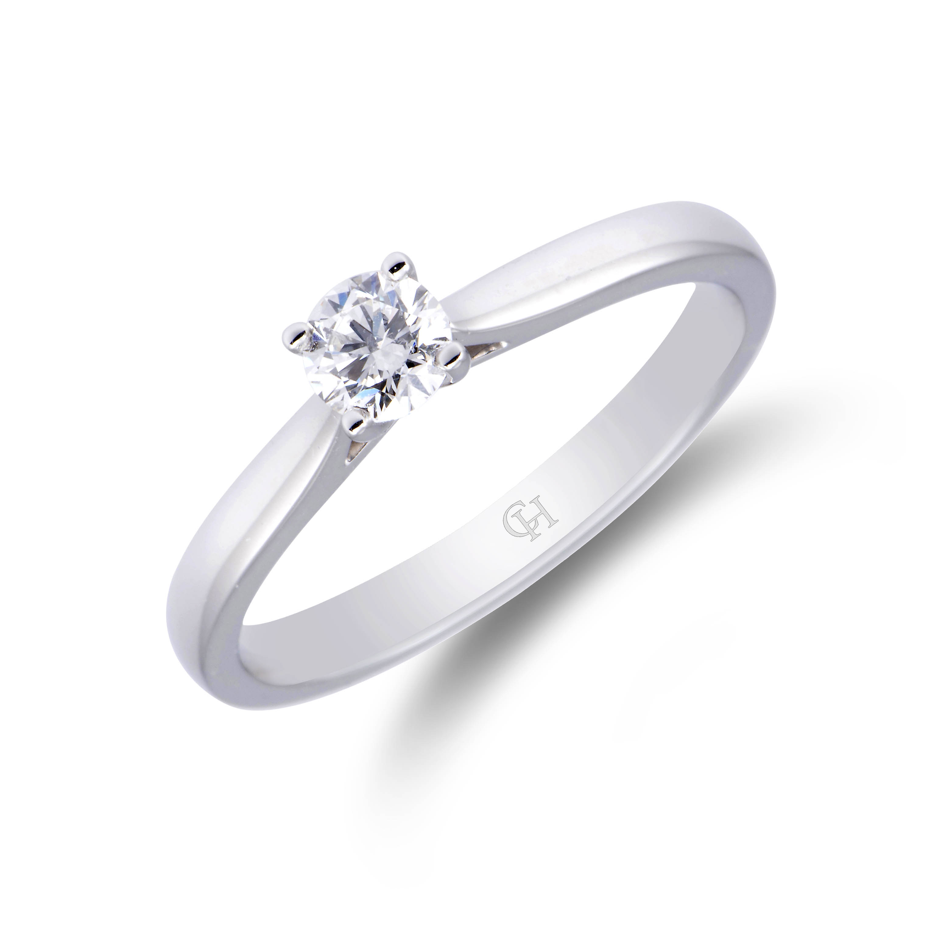 Certificated Platinum approx 0.30ct Diamond Solitaire Ring