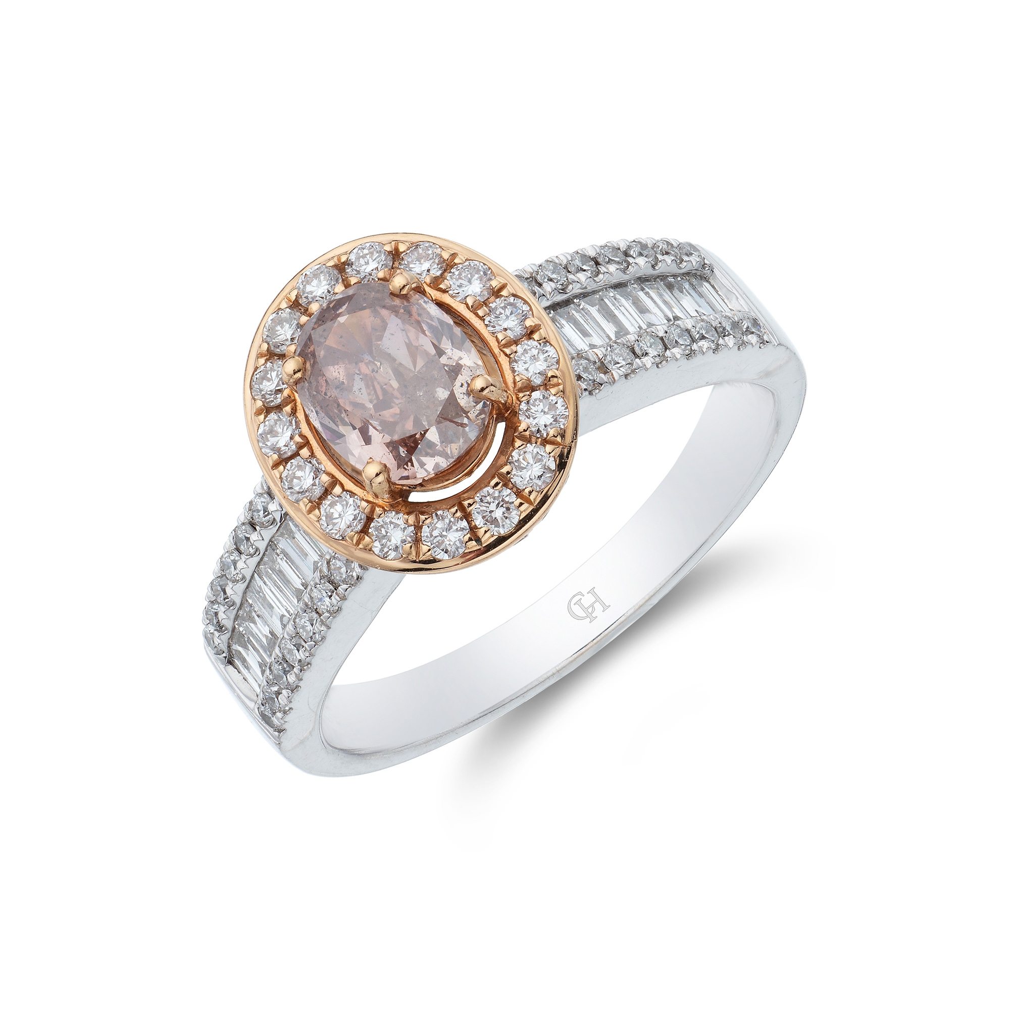 18ct 2 Colour Gold 1.75ct Diamond Solitaire Ring (Size: N)