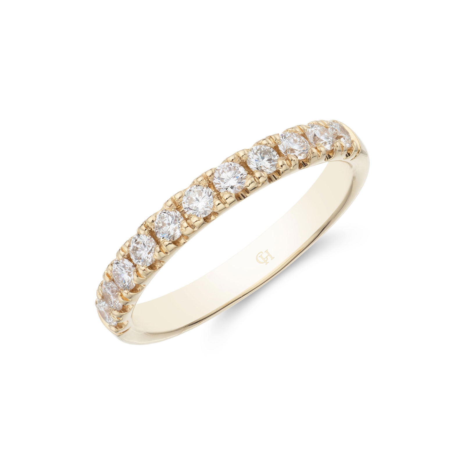 18ct Yellow Gold 0.50ct Diamond Claw Eternity Ring (Size: O)