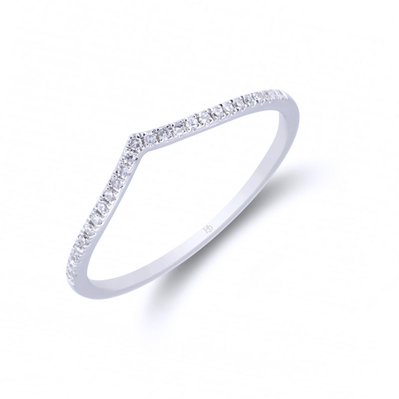 9ct White Gold Brilliant Cut 0.08ct Diamond Shaped Eternity Ring