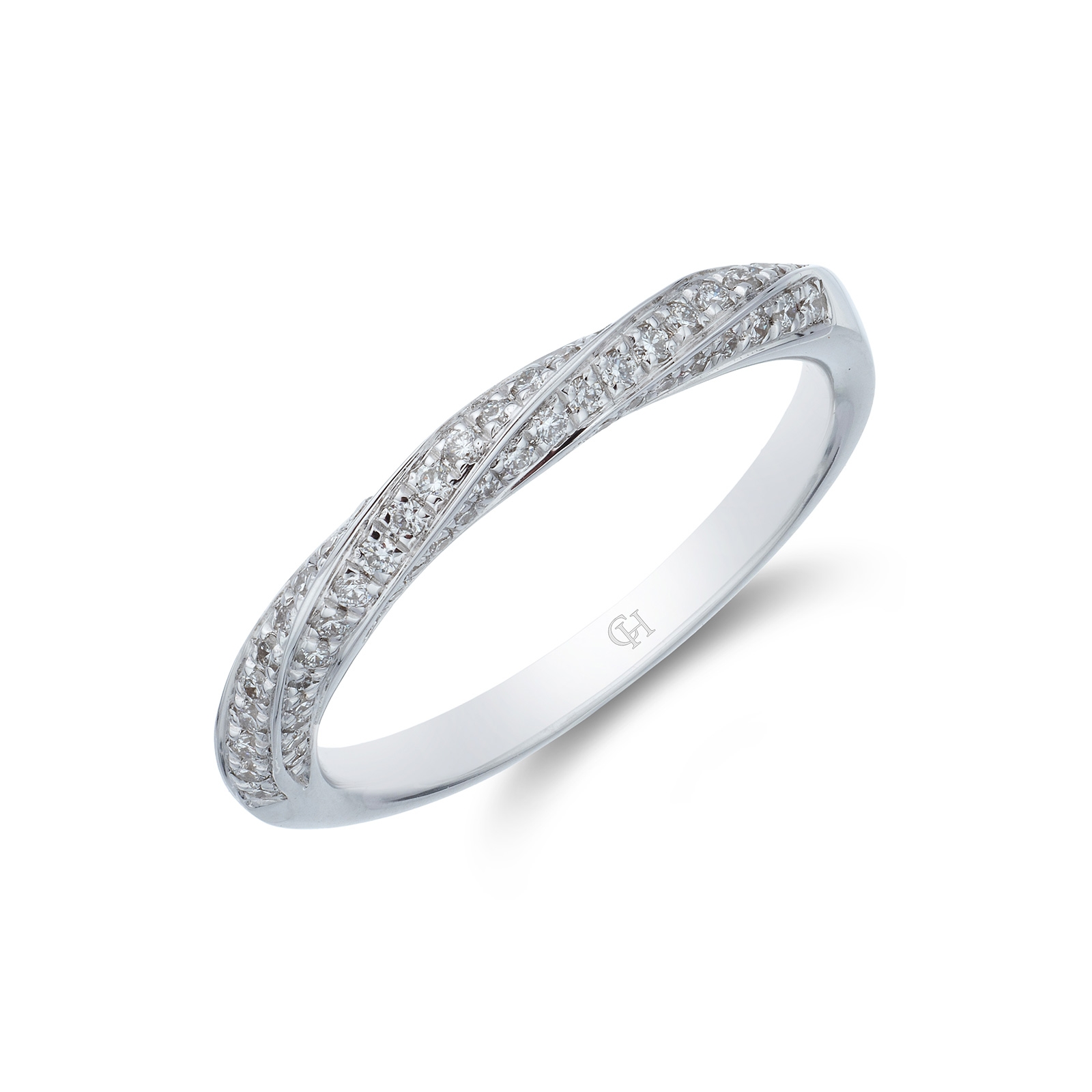 9ct White Gold Brilliant Cut 0.28ct Diamond Twisted Eternity Ring