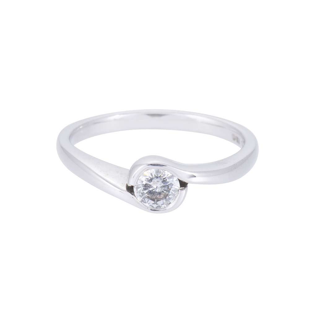 18ct White Gold 0.25ct Round Brilliant Diamond Solitaire Ring