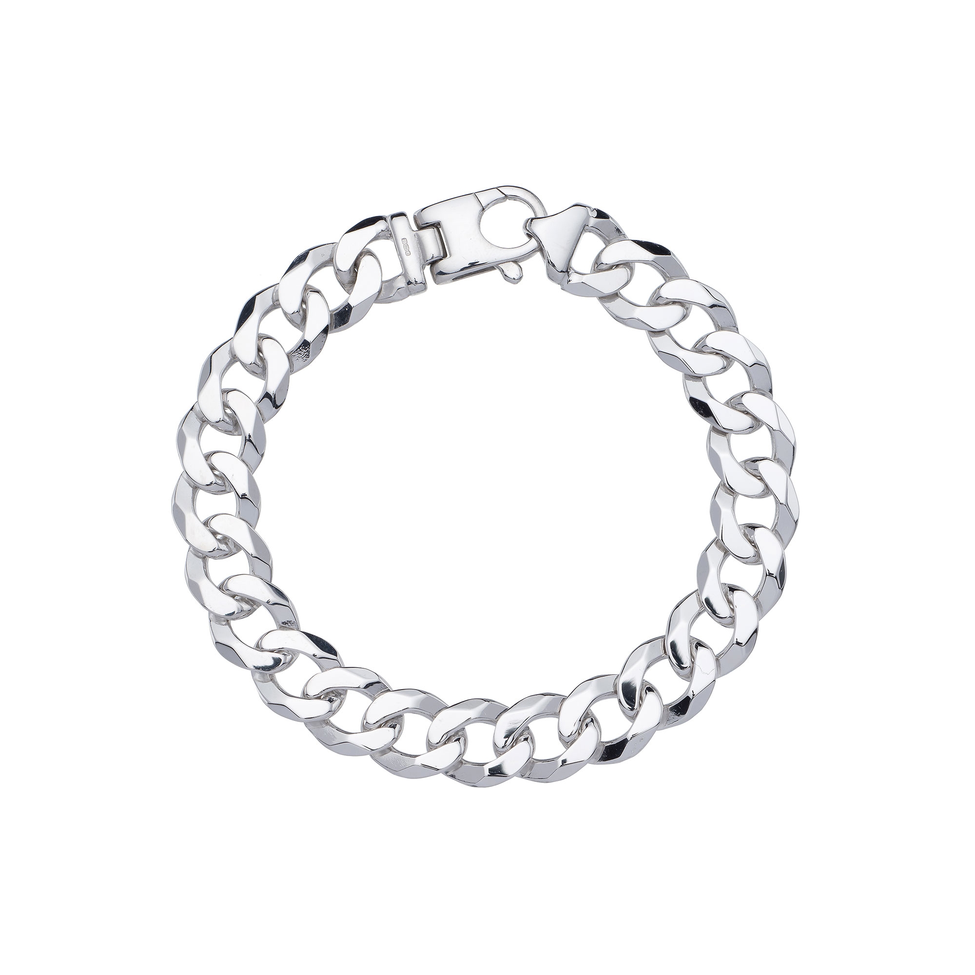 Silver Mens Curb Bracelet