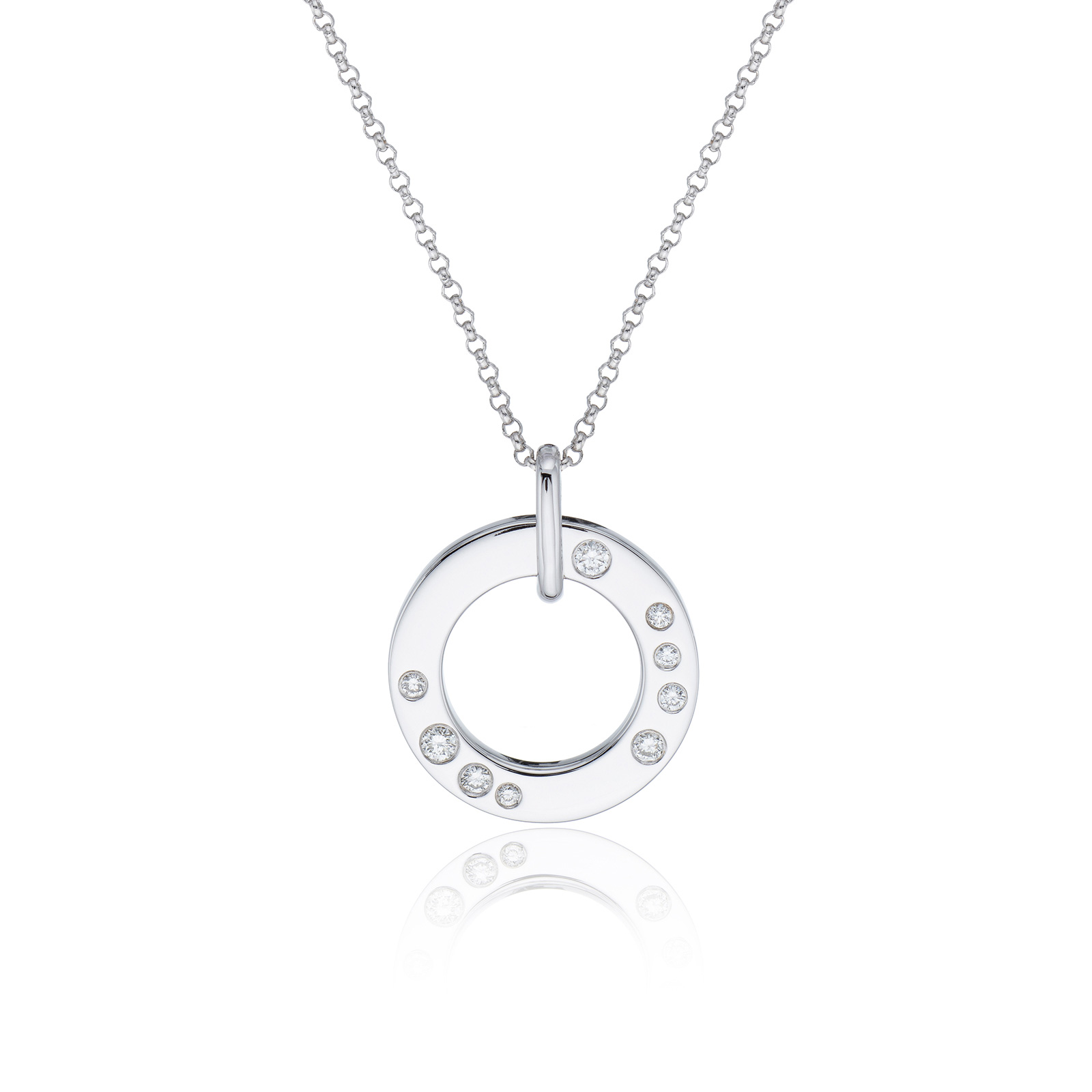 18ct White Gold 0.15ct Brilliant Cut Pendant