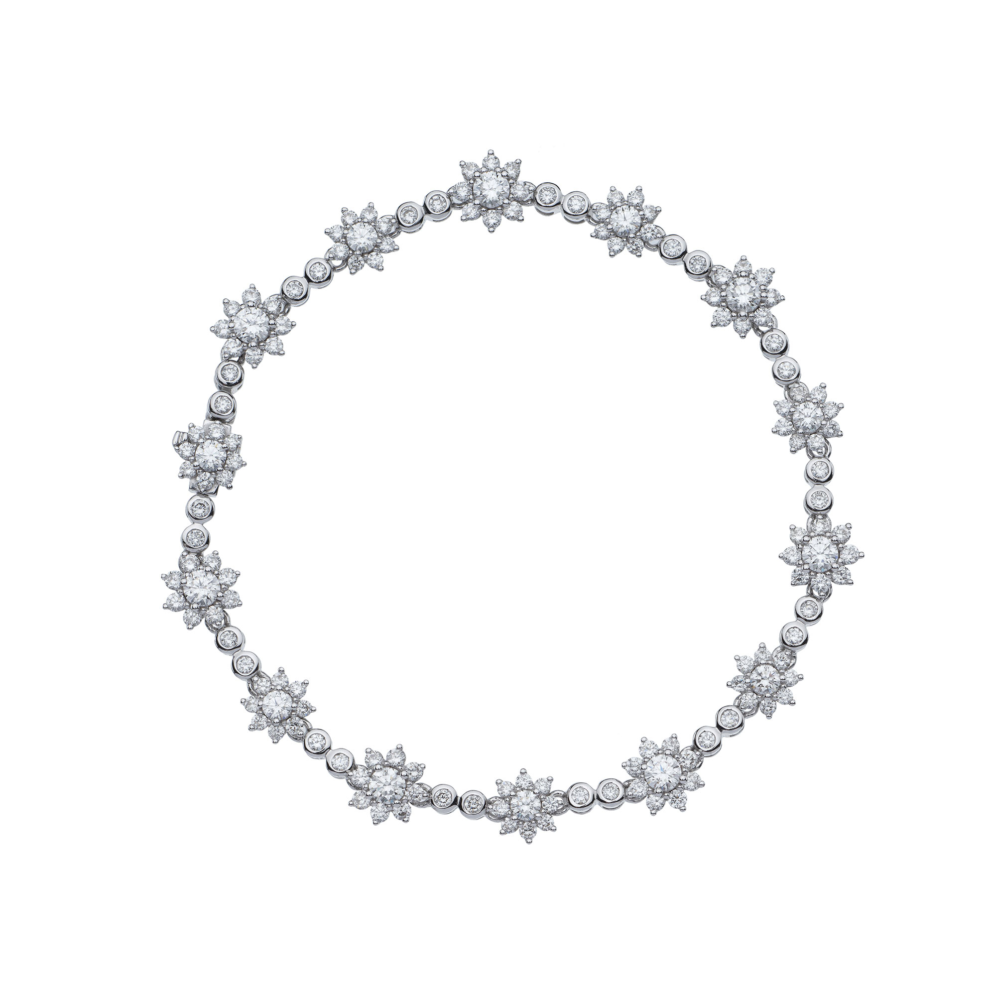 18ct White Gold 4.10ct Round Brilliant Cut Diamond Bracelet