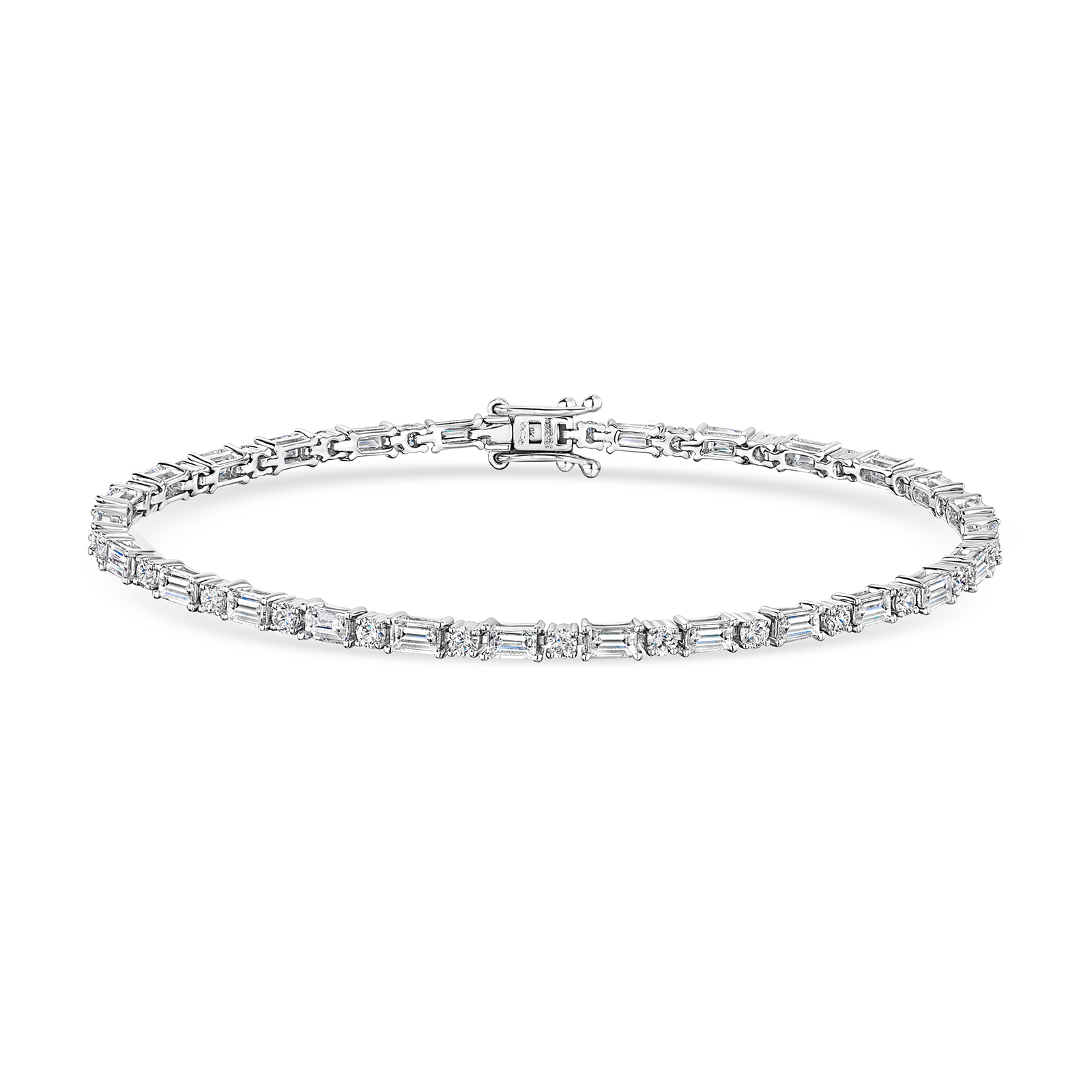 9ct White Gold Mix Cut 3.30ct Diamond Bracelet