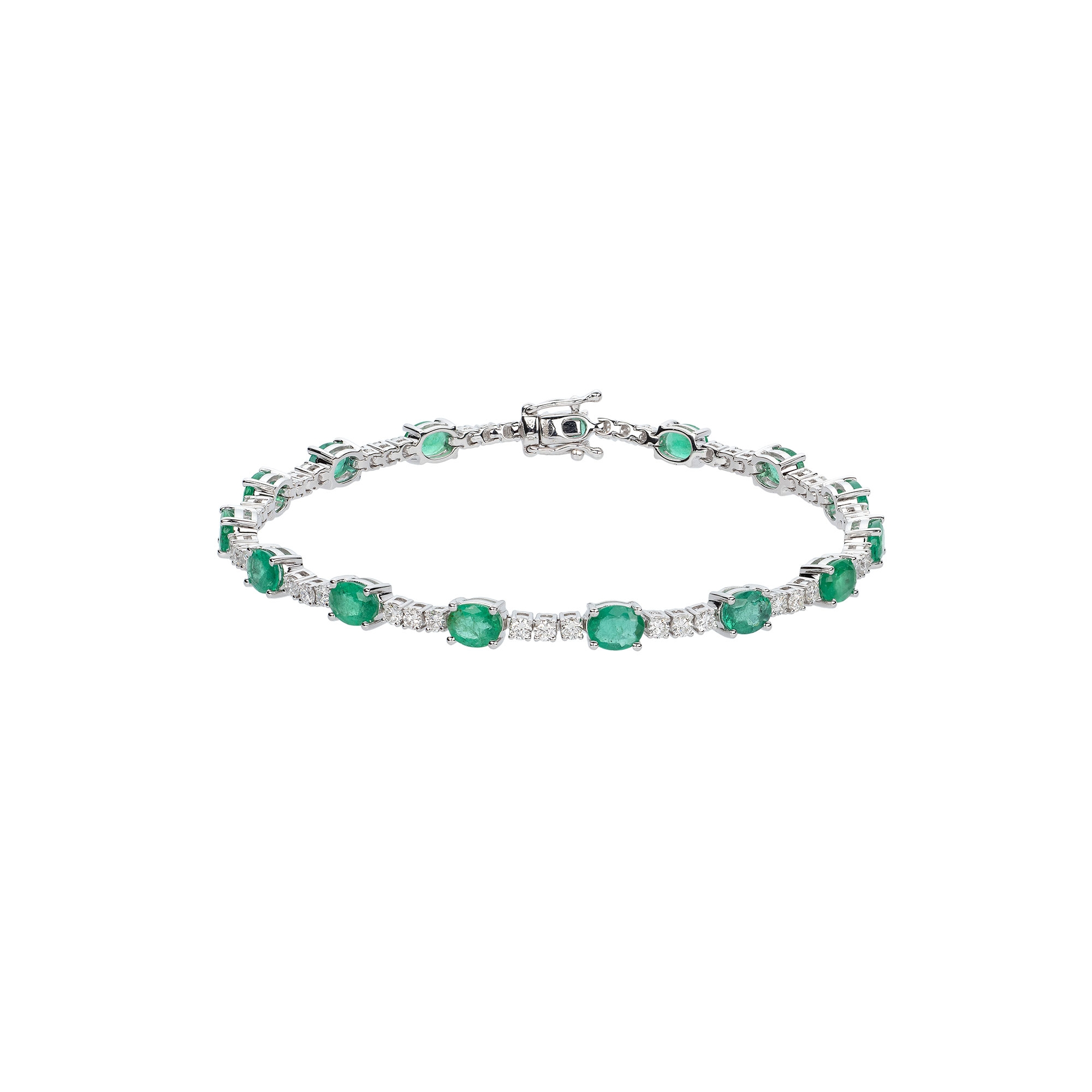 Details more than 70 white gold emerald bracelet best