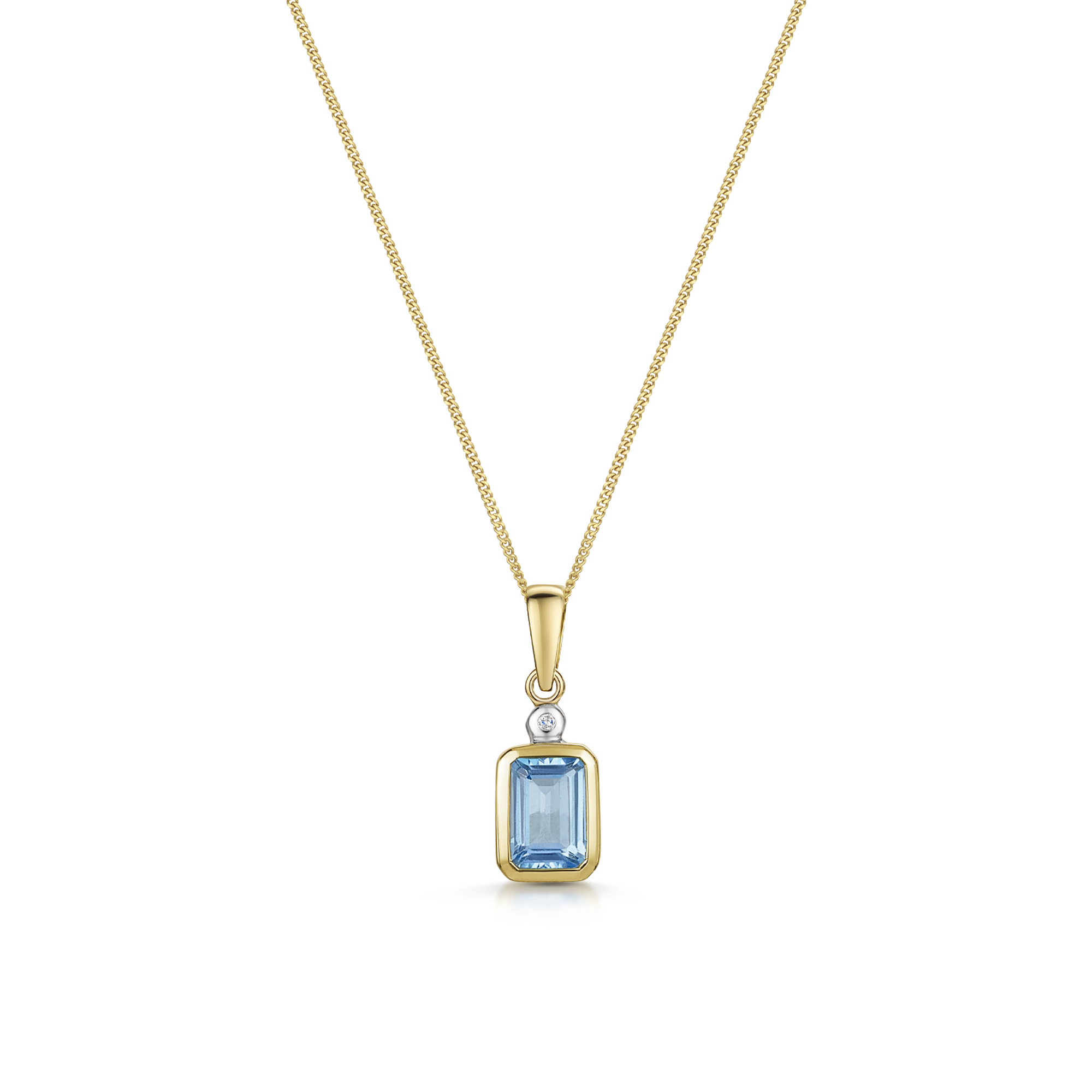 9ct Yellow Gold 0.85ct Blue Topaz Pendant
