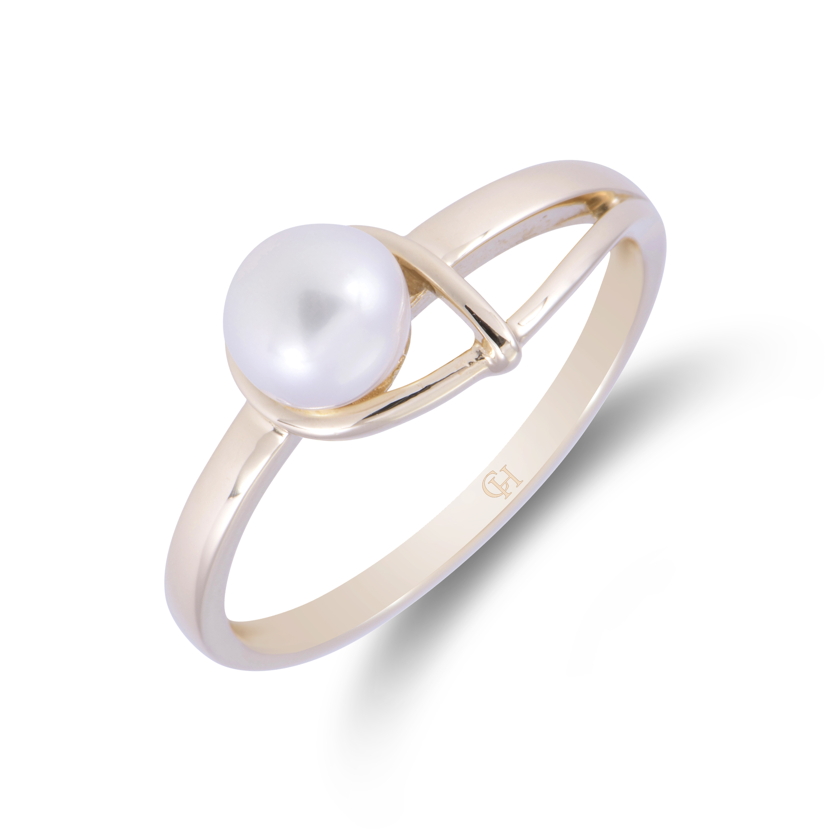 9ct Yellow Gold Pearl Fancy Ring (Size: J)