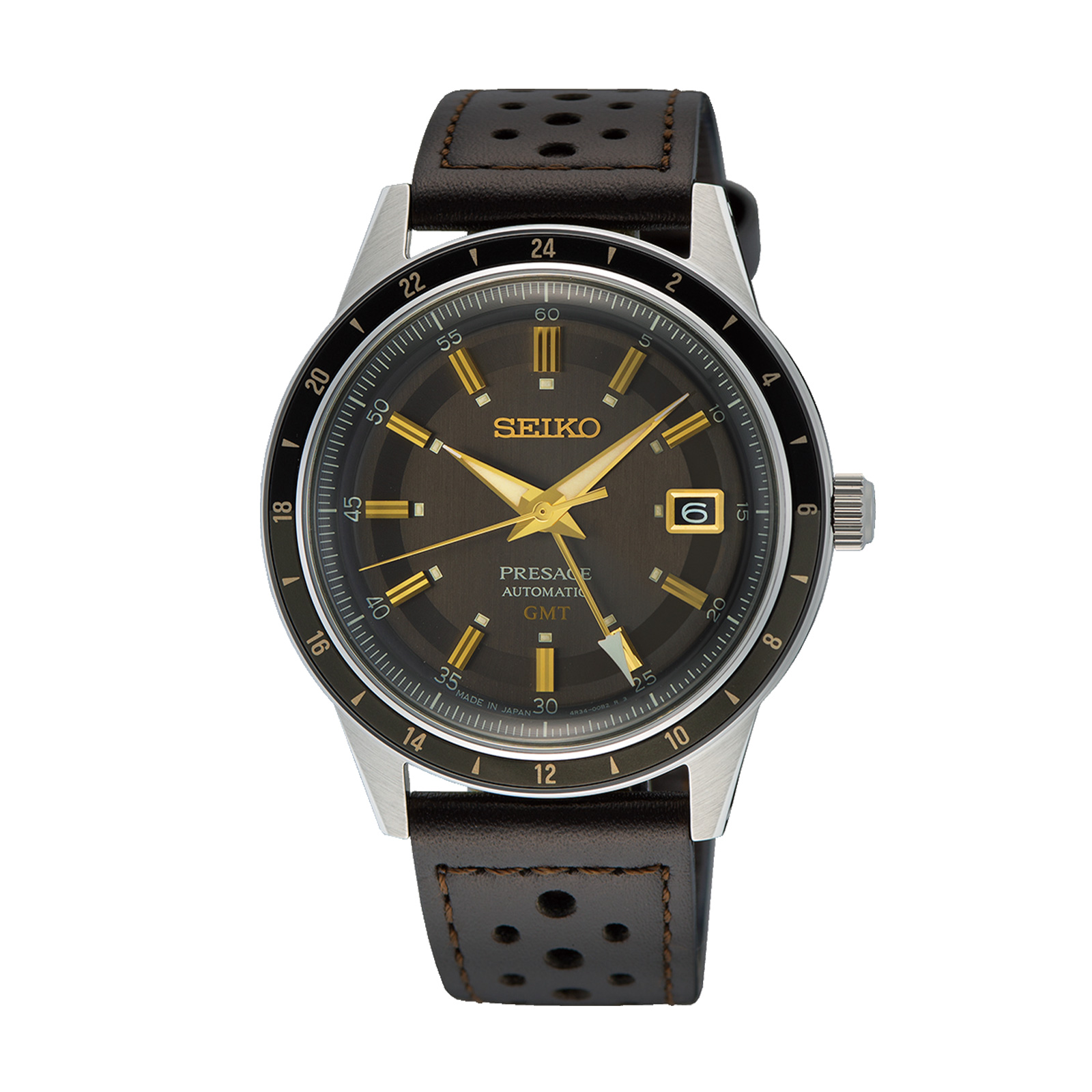 Seiko Presage 'Fume' Style 60s Road Trip GMT 41mm Mens Watch SSK013J1