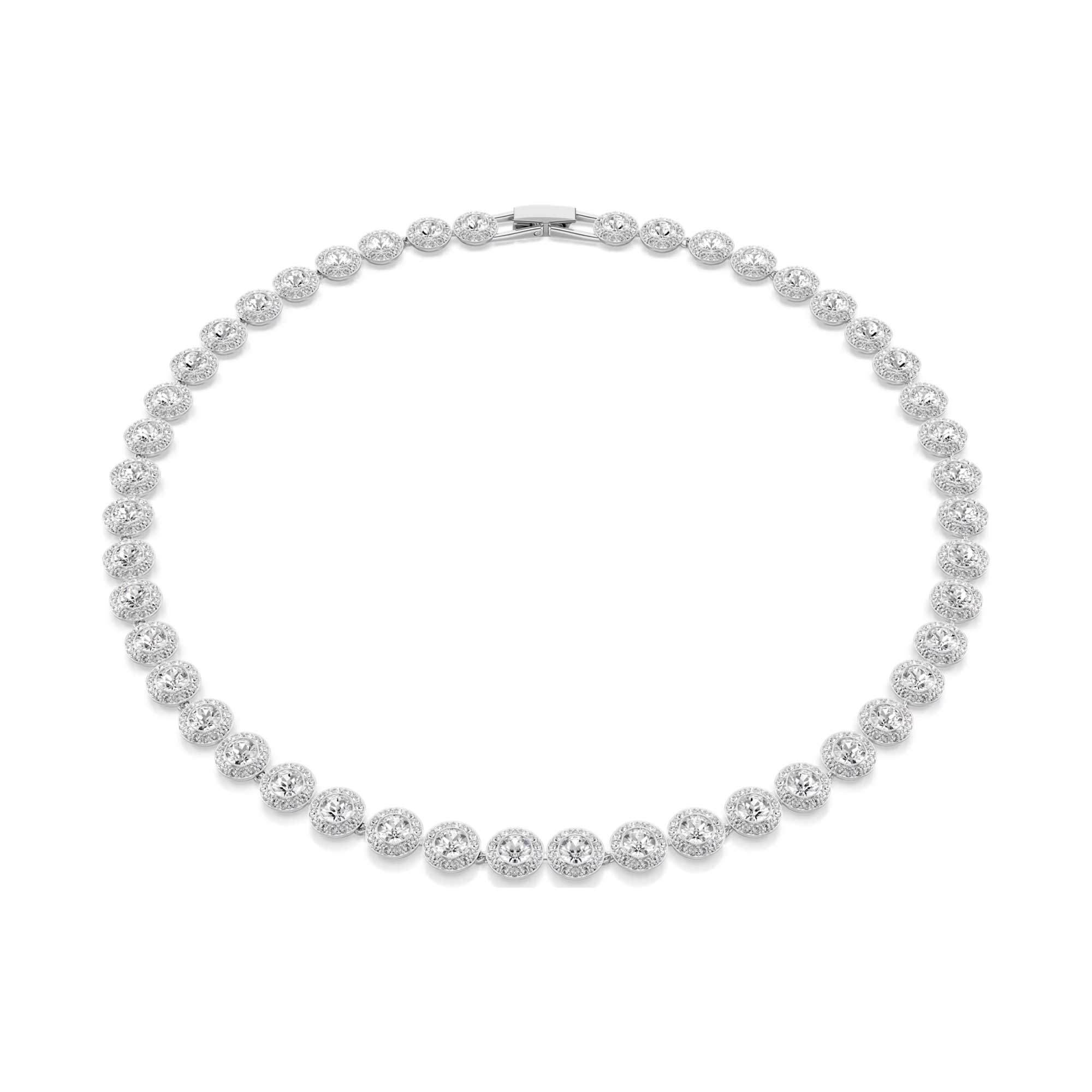 Swarovski Una Angelic White Crystal Rhodium Plated Necklace 5117703