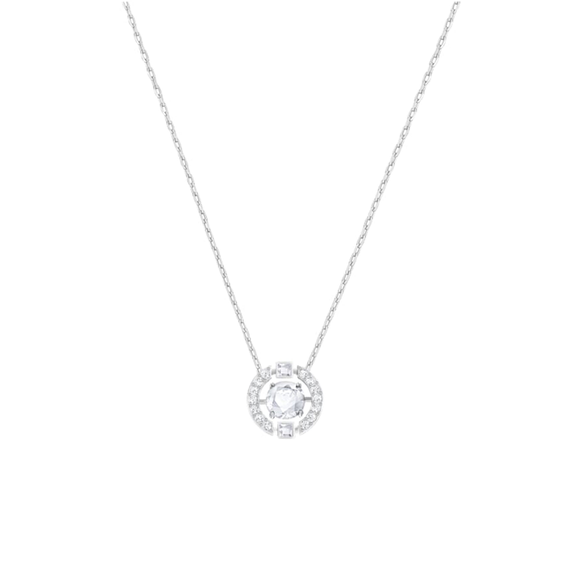 swarovski sparkling dance rhodium plated necklace 5286137