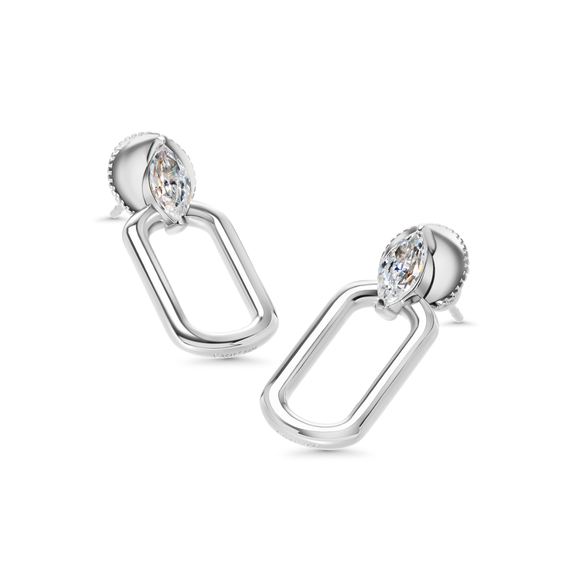 CARAT* Tori White Gold Plated Silver Marquise Earrings CE925W-TORI