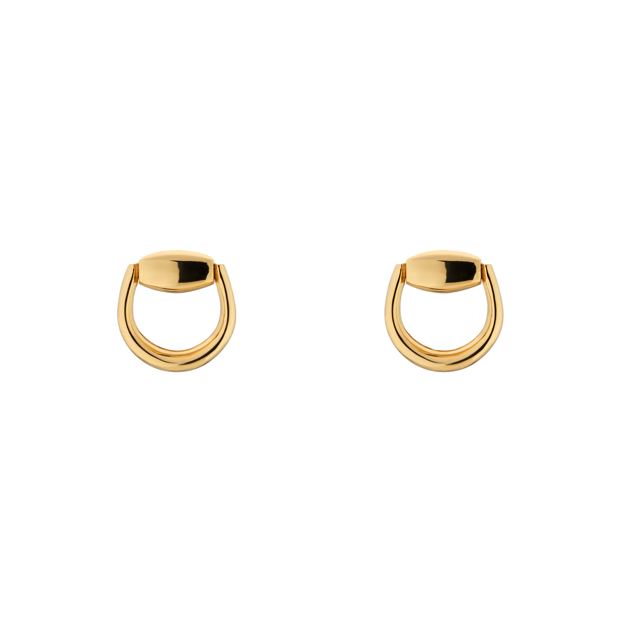 Gucci 18ct Yellow Gold Horsebit Stud Earrings YBD800098001