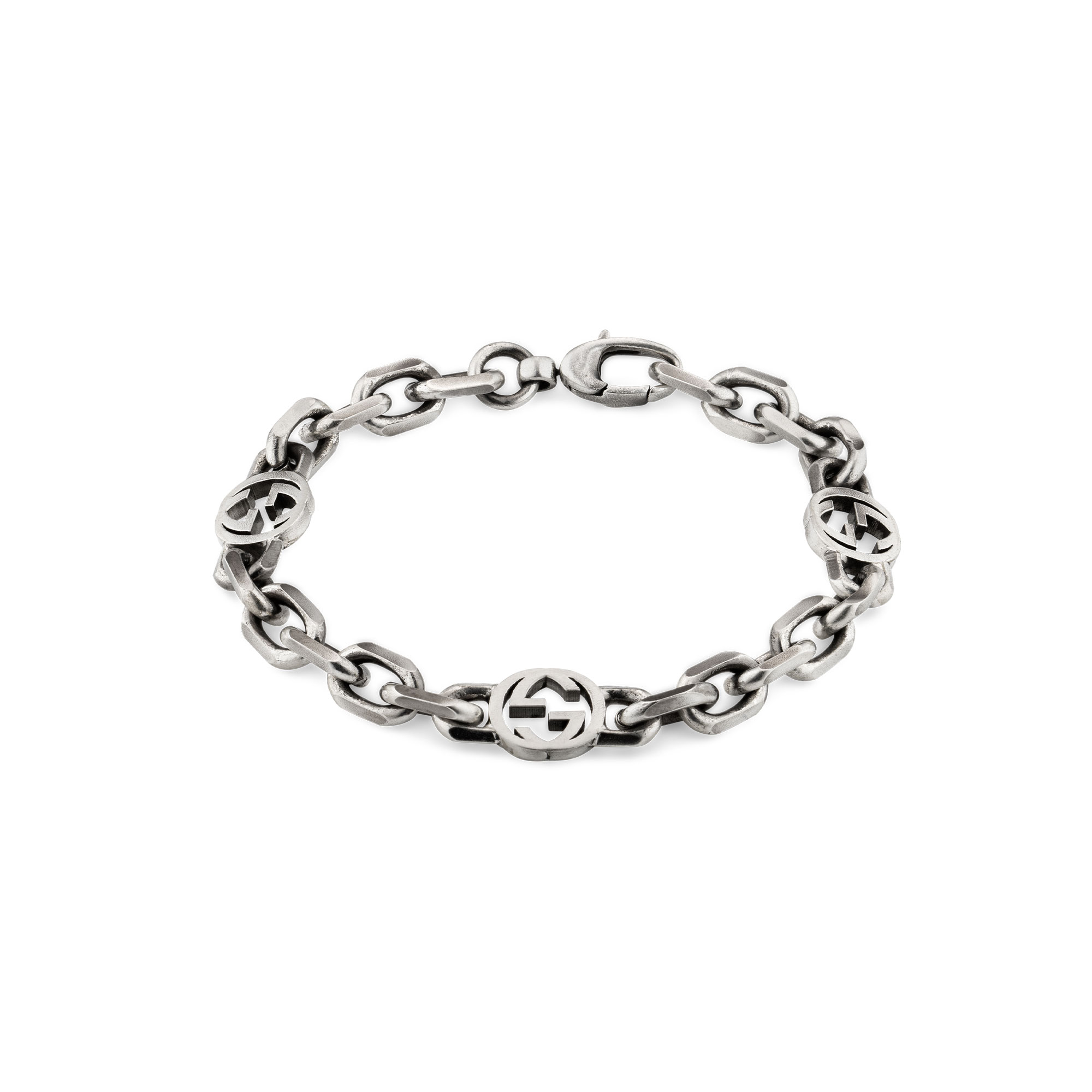 Silver bracelet with Interlocking G in sterling silver  GUCCI US
