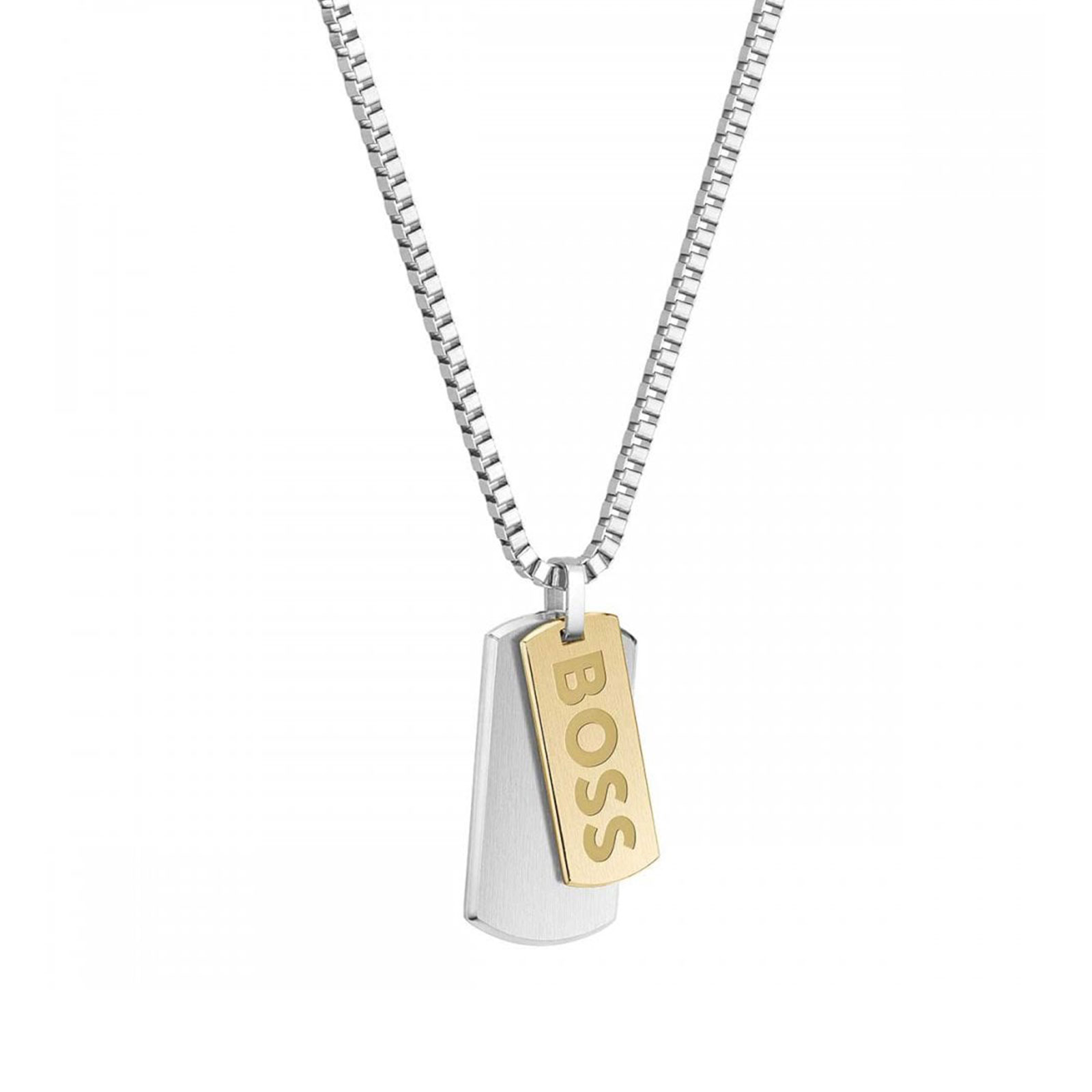 BOSS Devon Two Tone Tag Necklace 1580576