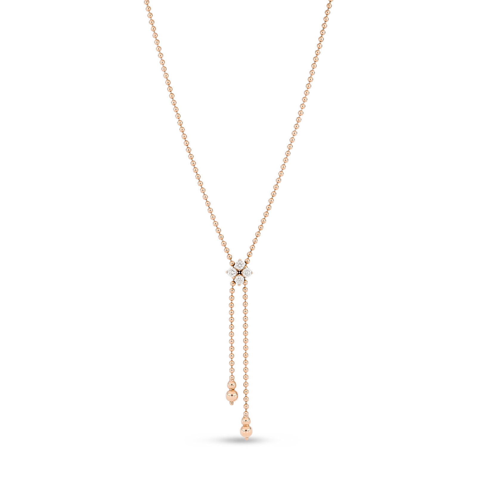 Roberto Coin Love in Verona 0.34ct Diamond Flower Drop Pendant Necklace