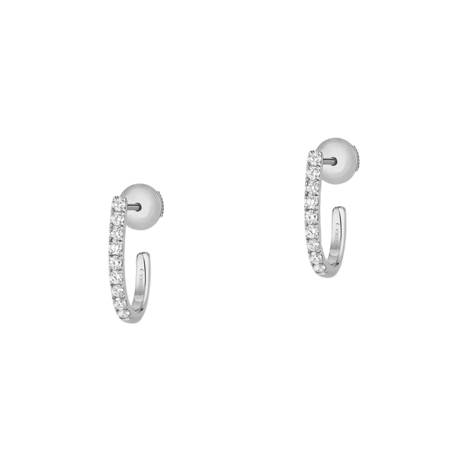 Messika Gatsby XS White Gold 0.17ct Diamond Hoop Earrings 05741-WG