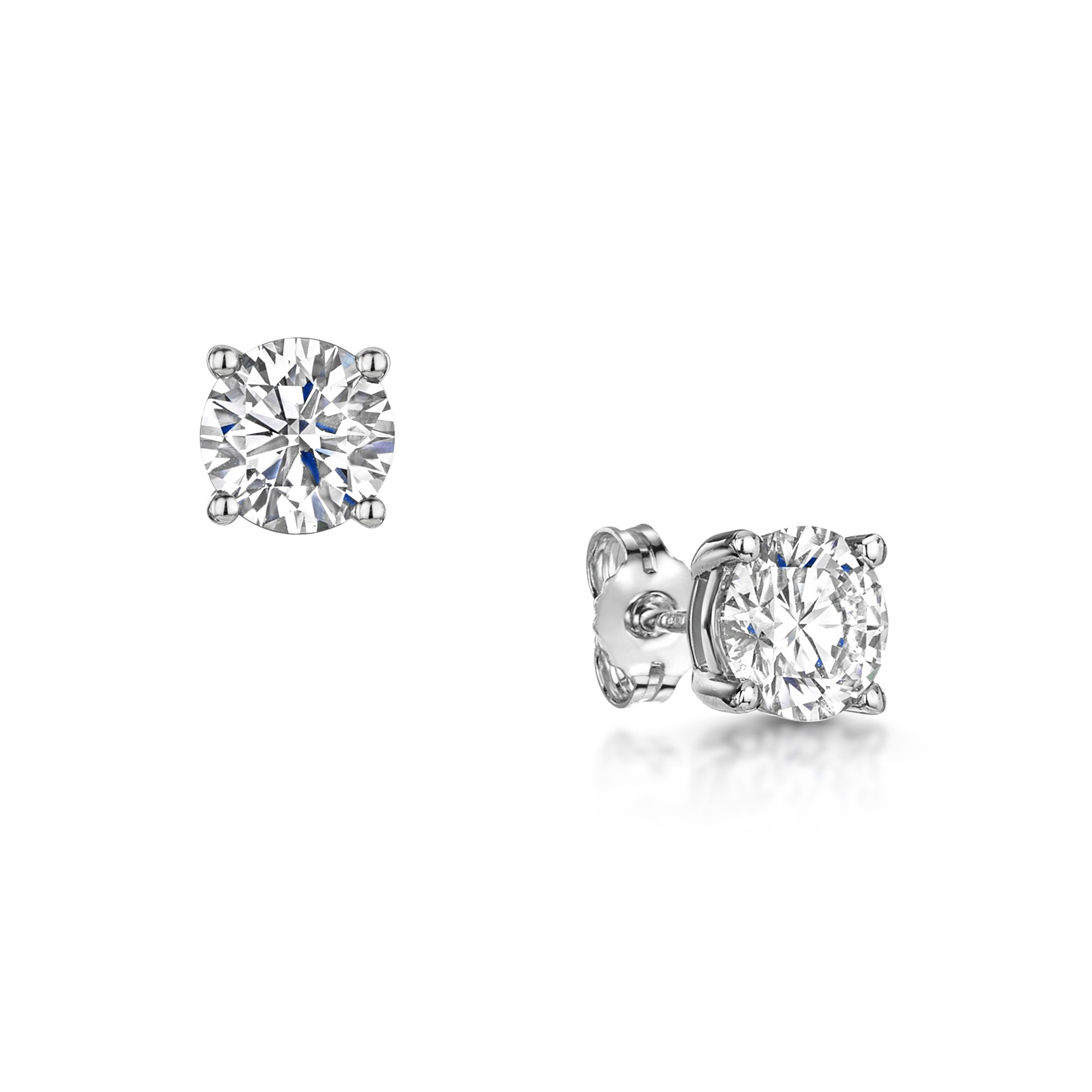 Round Brilliant Costco Solitaire Diamond Earrings Round Brilliant