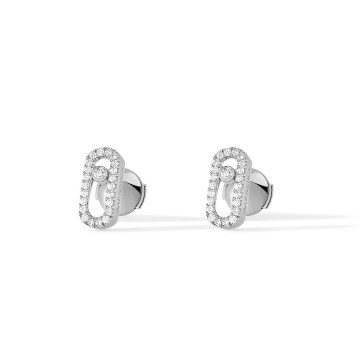 Messika Move Uno Pav&eacute; White Gold 0.18ct Diamond Earrings 05634-WG