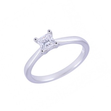 Platinum Princess Cut 0.50ct Diamond Solitaire Ring