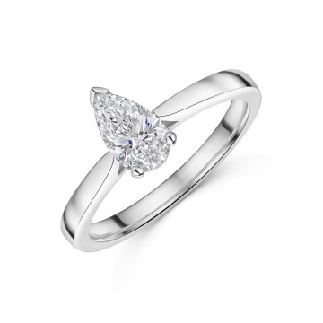 Platinum Pear Cut 0.60ct Diamond Solitaire Ring