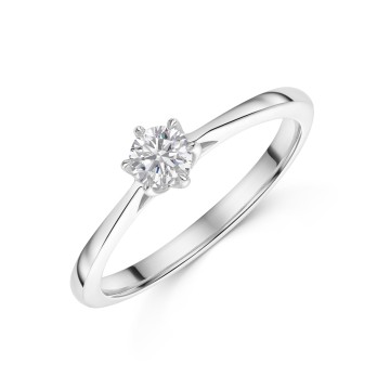 9ct White Gold 0.25ct Diamond Solitaire Ring