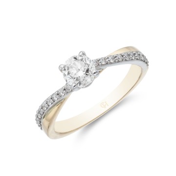 18ct 2 Colour Brilliant Cut 0.50ct Diamond Solitaire Ring