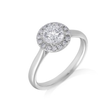 Platinum Brilliant Cut 1.00ct Diamond Halo Ring