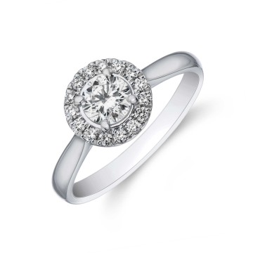Platinum Brilliant Cut 1.00ct Diamond Halo Ring