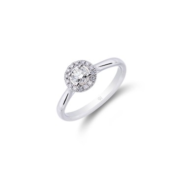 Platinum Brilliant Cut 0.40ct Diamond Halo Ring