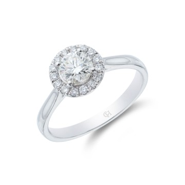 Platinum Brilliant Cut 0.80ct Diamond Halo Ring
