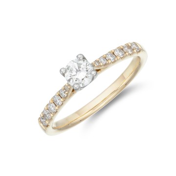 18ct Yellow Gold Brilliant Cut 0.45ct Diamond Solitaire Ring