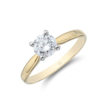 18ct Yellow Gold 0.75ct Diamond Solitaire Ring
