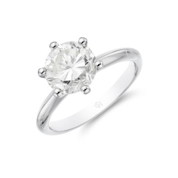 Platinum 2.45ct round brilliant diamond 6 claw solitaire 1