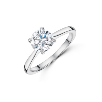 Platinum Round Brilliant Cut 1.00ct Diamond Solitaire Ring