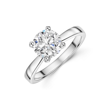 Platinum V-shape 2.00ct Round Brilliant Diamond Solitaire Ring