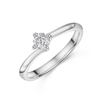 Platinum Twist Round Brilliant 0.33ct Diamond Solitaire Ring