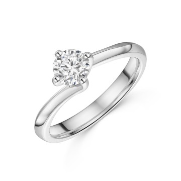 Platinum Twist Round Brilliant 0.60ct Diamond Solitaire Ring