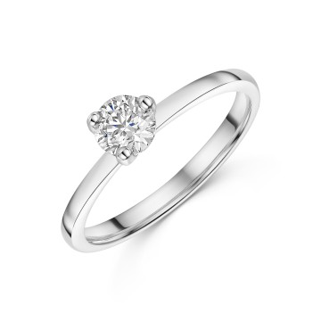 Platinum Twist Round Brilliant 3 Claw 0.50ct Diamond Solitaire Ring