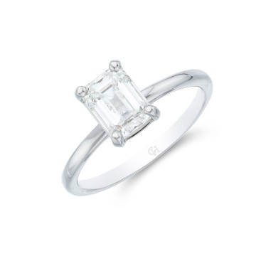Platinum Emerald Cut 1.50ct Diamond Solitaire Ring