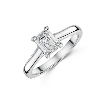 Platinum Emerald Cut 1.00ct Diamond Solitaire Ring