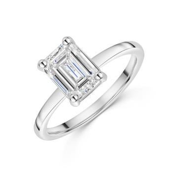 Platinum Emerald Cut 2.00ct Diamond Solitaire Ring