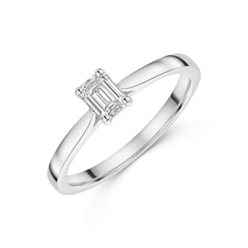 Platinum Emerald Cut 0.60ct Diamond Solitaire Ring