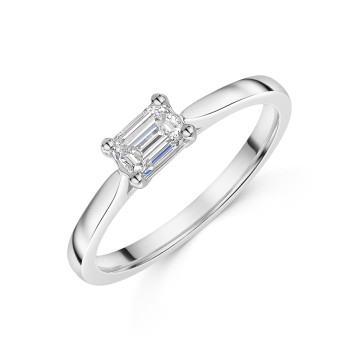 Platinum 0.50ct Emerald Cut Diamond Solitaire Ring