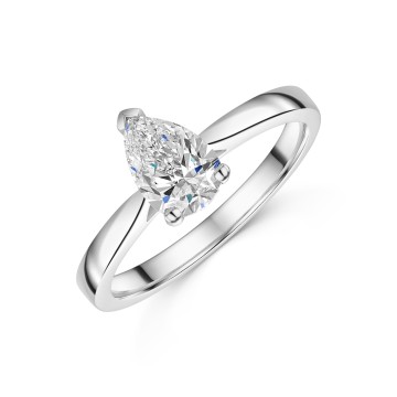 Platinum Pear Cut 1.00ct Diamond Solitaire Ring