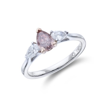 Platinum Pear Cut 1.30ct Diamond Three Stone Ring