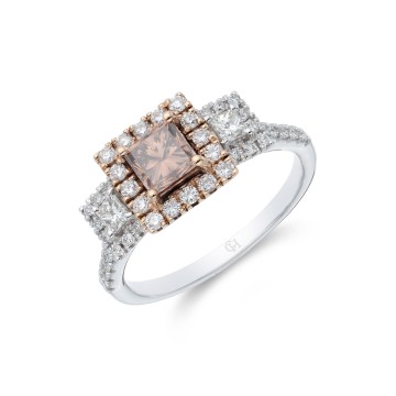 18ct 2 Colour Gold 1.40ct Diamond Solitaire Ring