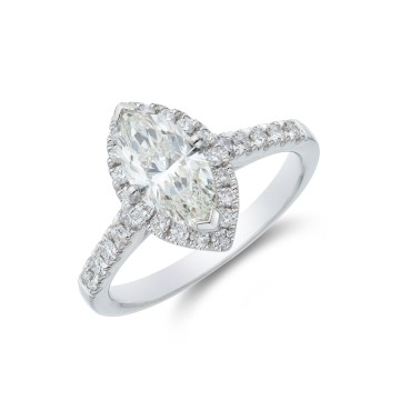 9ct Yellow Gold Brilliant And Baguette Cut Diamond 0.83ct Open Cluster Ring